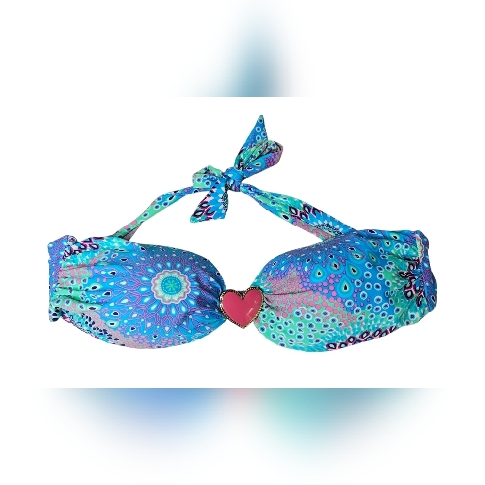 Luli Fama Vibrant Tropical Bikini Top - Sz XL